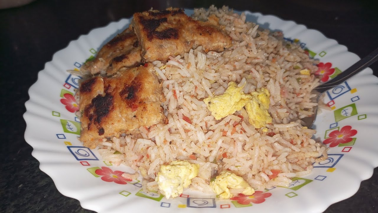 Desi Style Egg Fried Rice with Juicy Kabab #food #cooking 