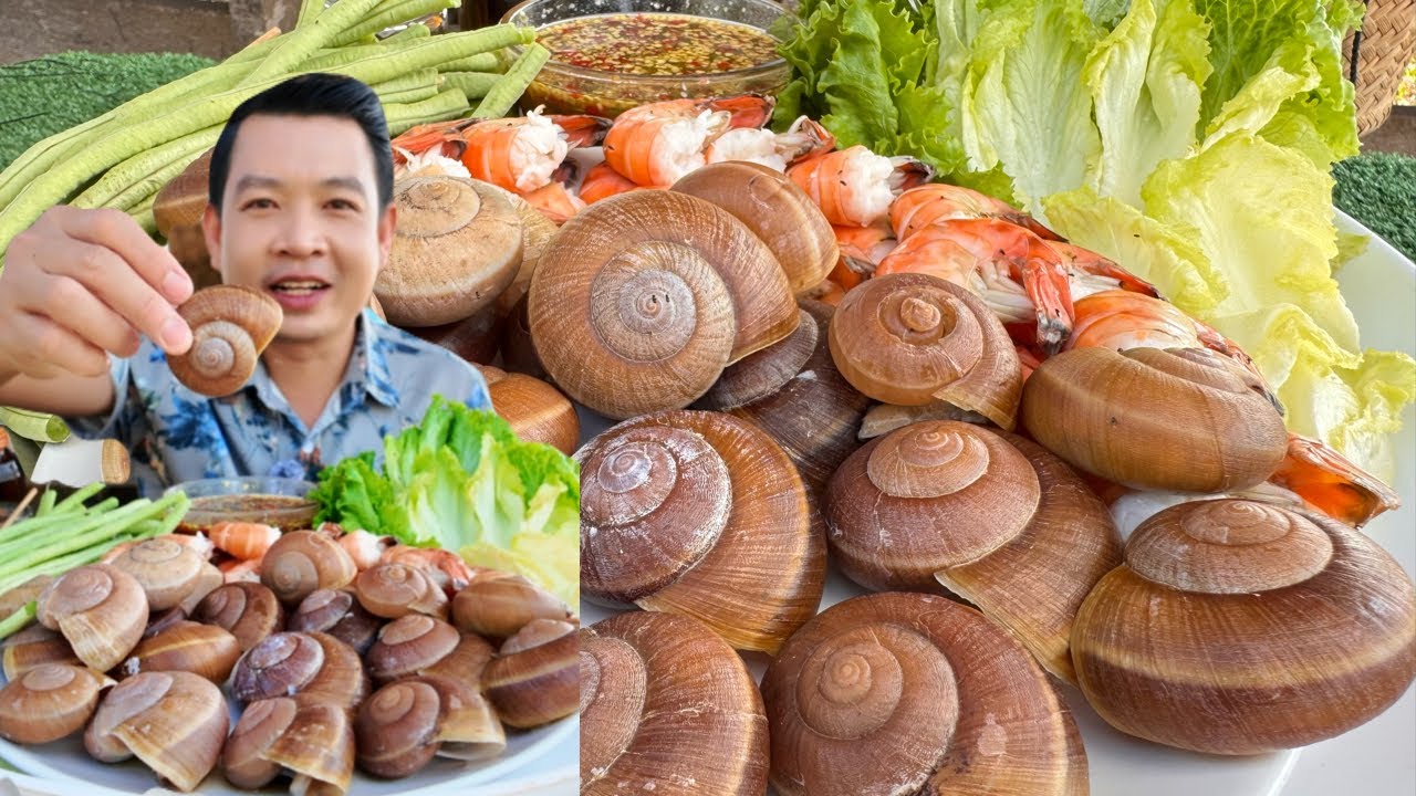 หอยเดื่อ & กุ้งแม่น้ำ น้ำจิ้มซีฟู๊ดรสเด็ด แกล้มผักสด แซ่บๆ