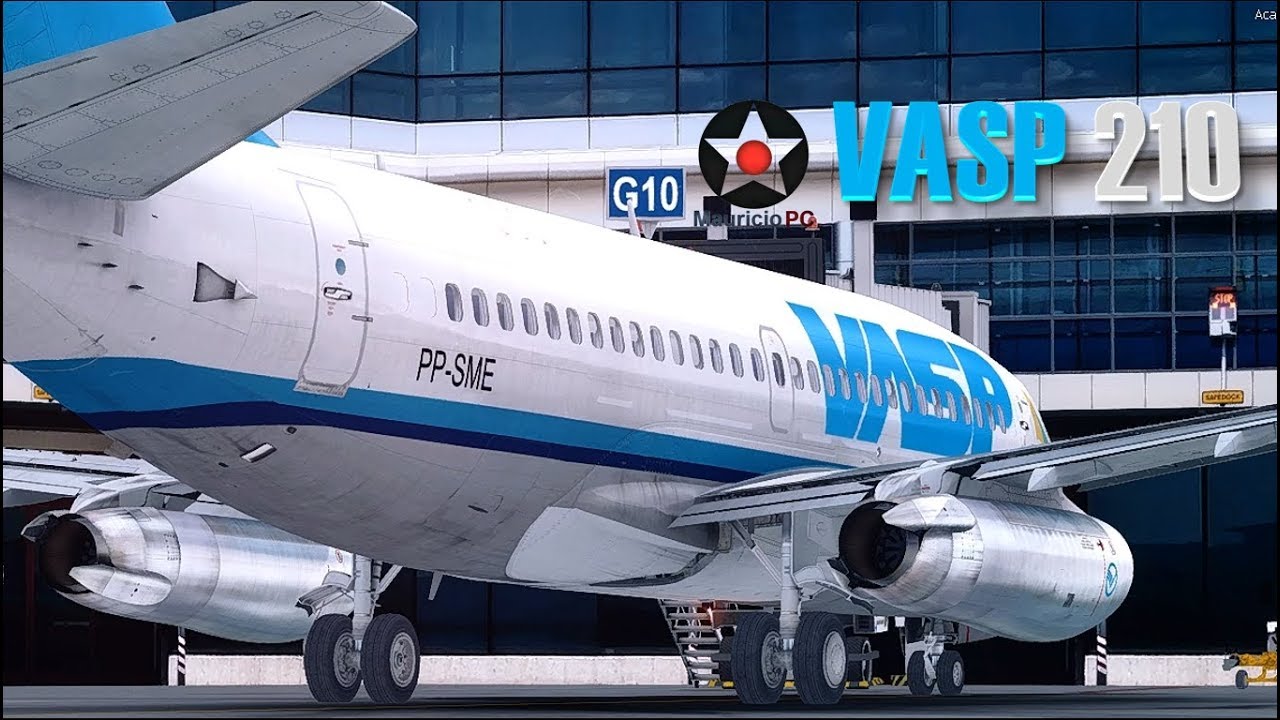 Боинг 737 взлетает с рулежной дорожки - рейс VASP 210