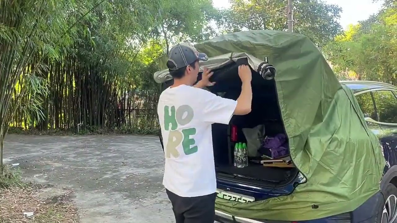 Camping SUV Cabana Tent with Awning Shade Car Tailgate Tent Rear Tent Attachment
