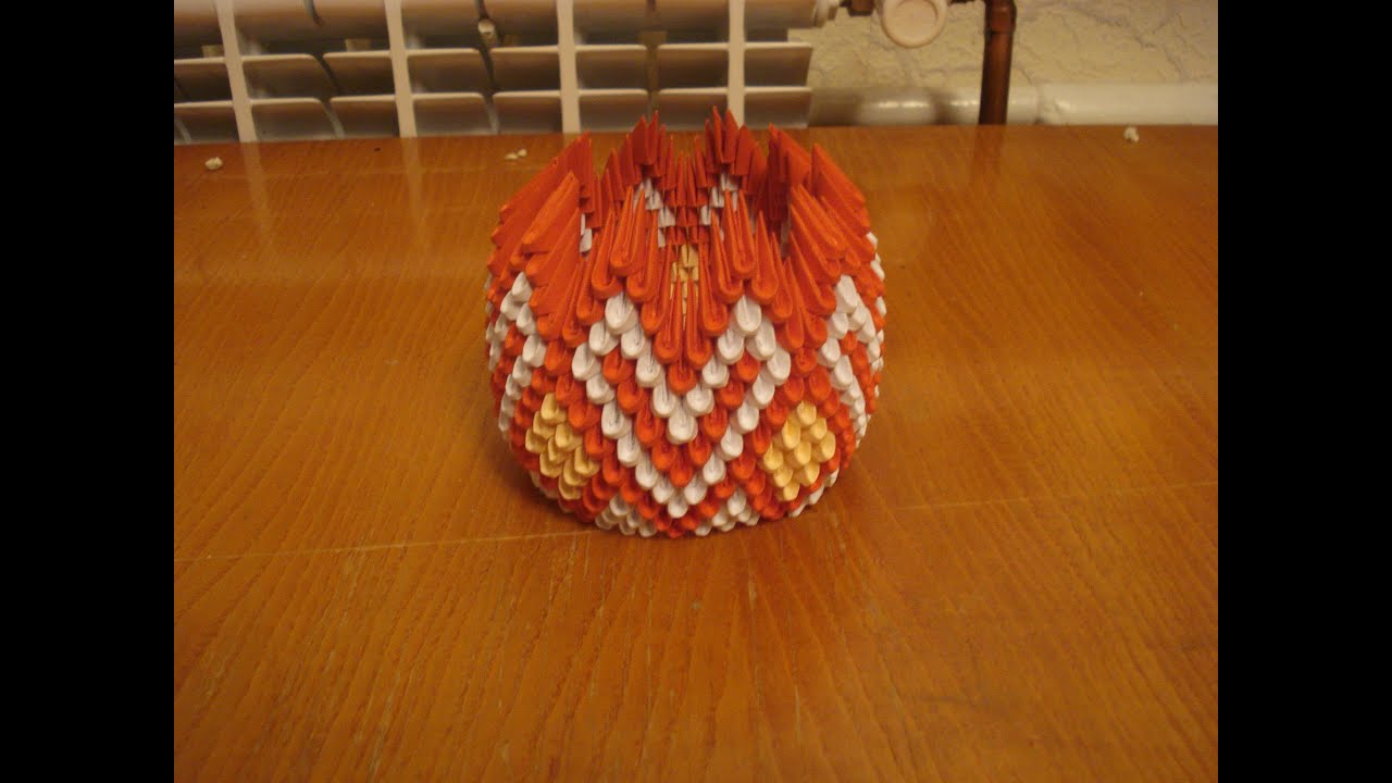 How to make a 3D origami Heart Bowl