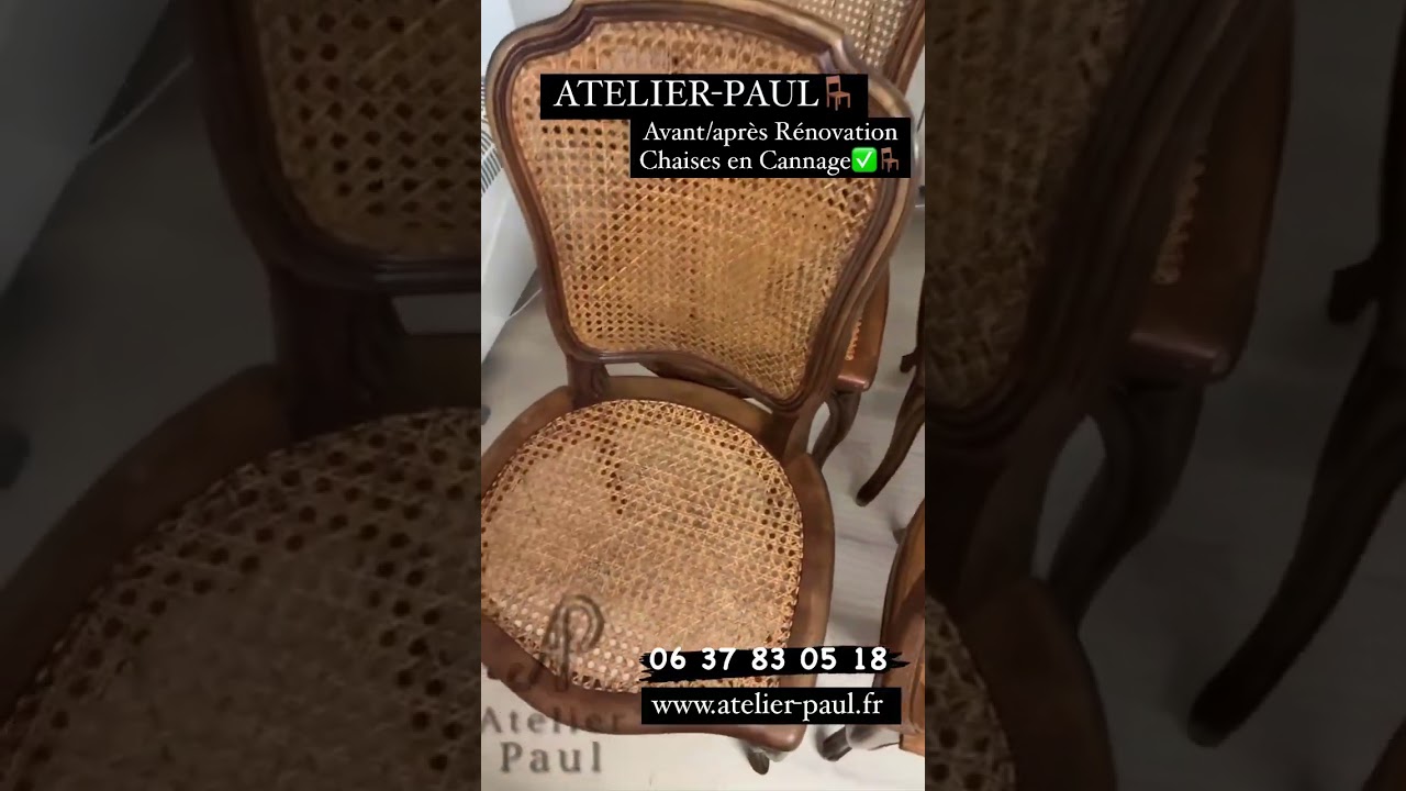 R&eacute;novation de Chaises en Cannage par ATELIER-PAUL 🪑✅😉👍#atelierpaul #renovationchaises#cannage