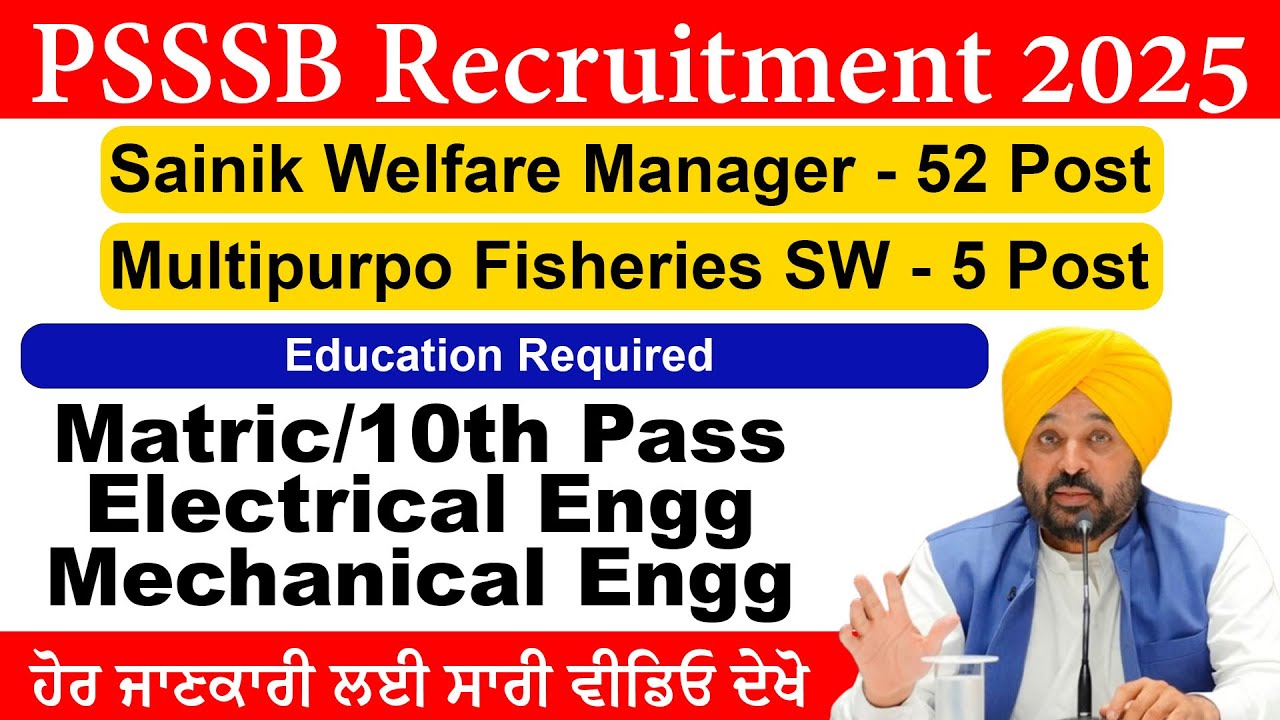 PSSSB 57 Job Online Applications Open | Punjab Government Job | How to apply Government Job 2025