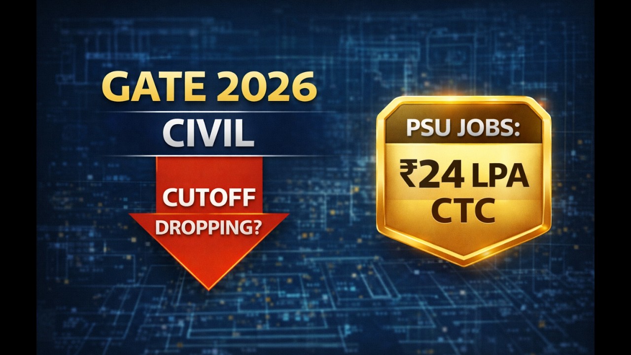 GATE 2026 Civil Cutoff Analysis | Marks vs Rank & PSU Recruitment Strategy (₹24 LPA Jobs)