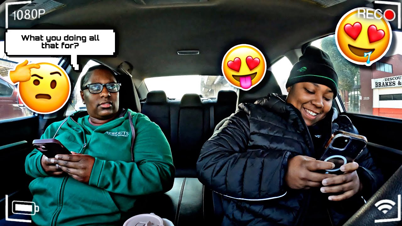 SMILING WHILE TEXTING REVENGE PRANK ON BRI *SHE WENT OFF* 😳
