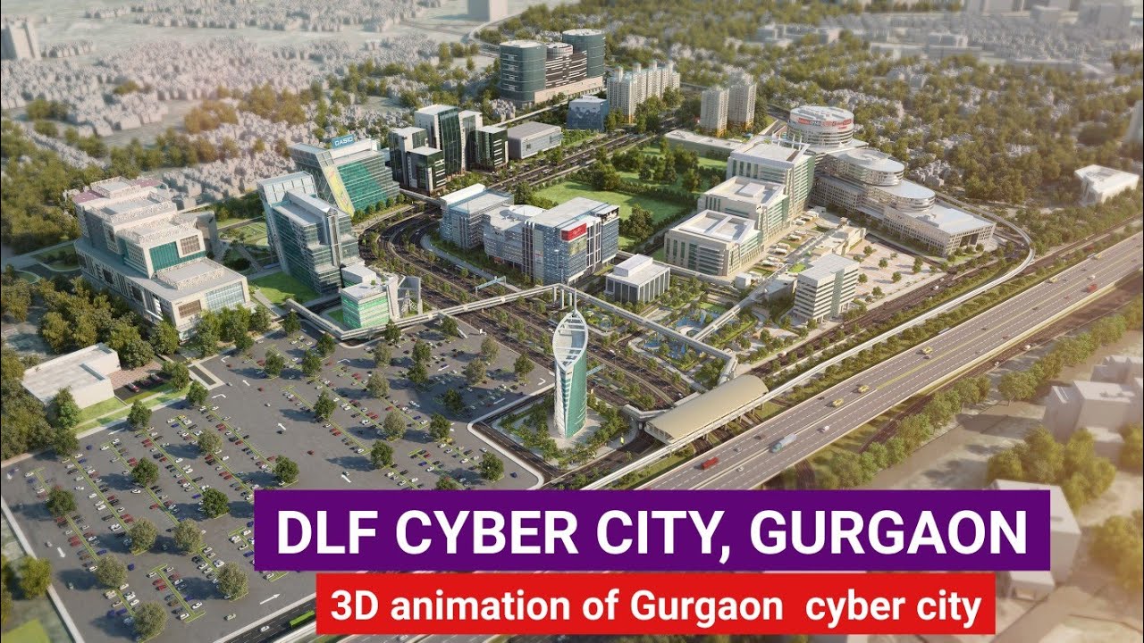 3D design of gurgaon city || gurugram || walkthrough design of DLF cyber city || Gurgaon || pnkj ydv