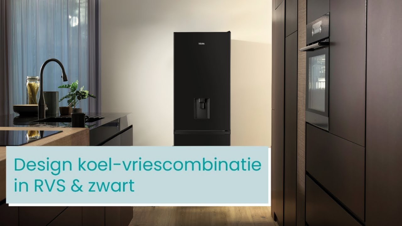 Design koel-vriescombinatie MET waterdispenser van ETNA, beschikbaar in RVS en zwart - KCV178N