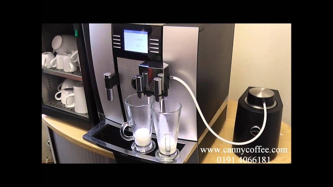 Jura Giga X7 making two Macchiato Lattes c
