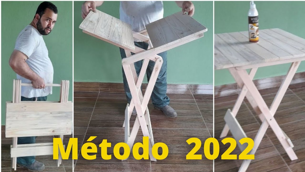 Como Fazer A MESA DOBRAVEL PALET Surpreendente Simples F&aacute;cil Joinery MAKE Easy Folding Table of Wood
