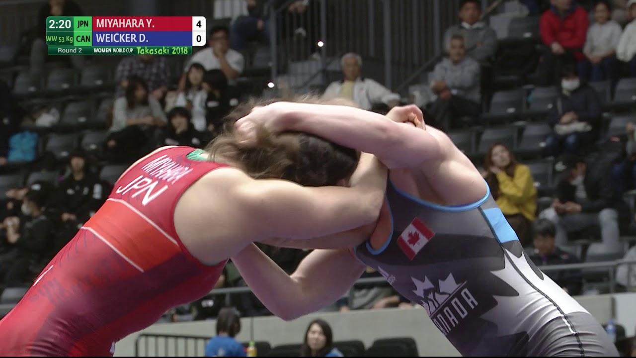 Round 2 WW - 53 kg: Y. MIYAHARA (JPN) v. D. WEICKER (CAN)