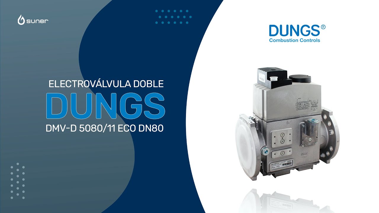 Electroválvula doble Dungs para quemador industrial (Código Suner: 83,53431)