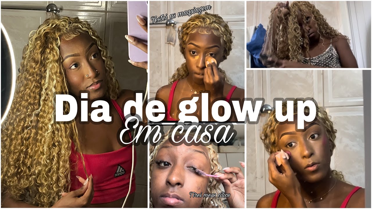 Glow up básico / penteei meu cabelo , tirei os cílios, testei as maquiagem 