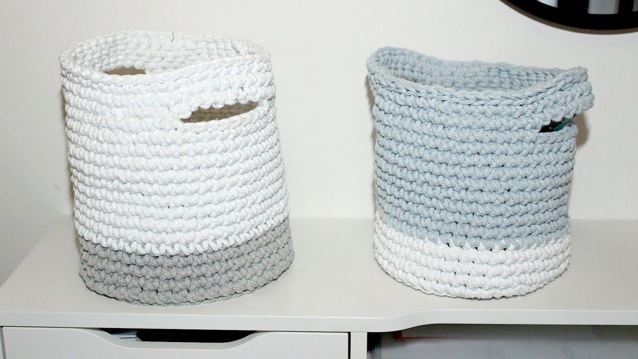 Tuto crochet spécial débutant: le panier à anses pas à pas ✨ Marion Blush
