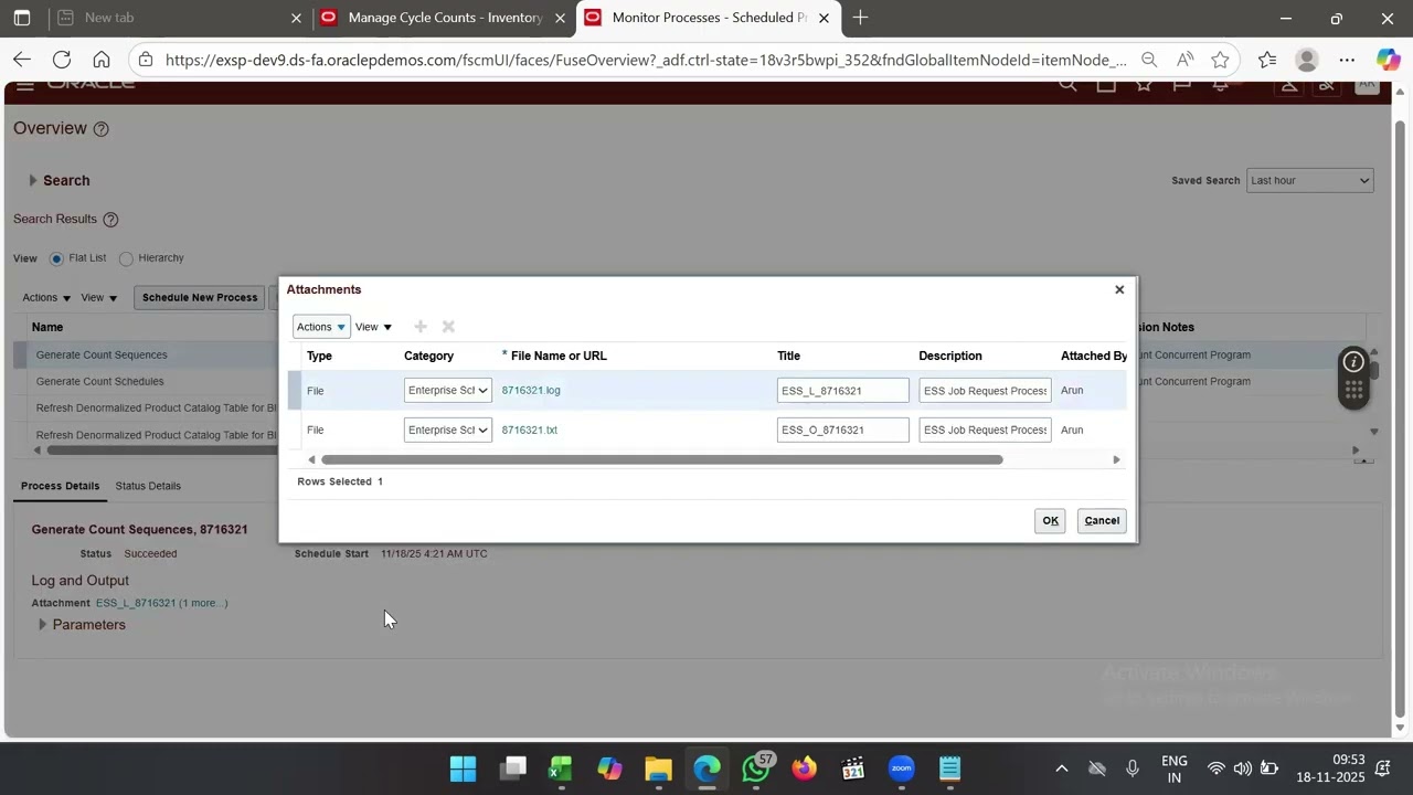 Oracle Fusion Inventory Cycle Count Method - Part3