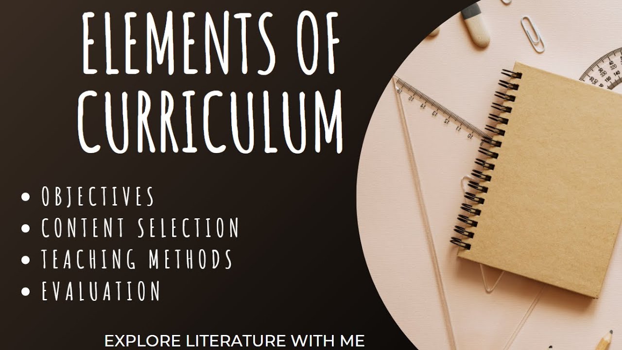 Elements of Curriculum : Objectives, Content Selection, Implementation, Evaluation.