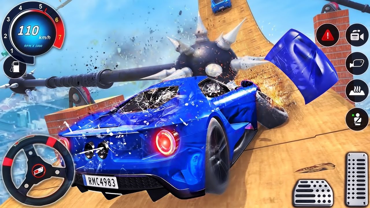 Extreme Car Crash Beam Derby 3D - GT Ramp Car Stunts Racing Simulator - Android GamePlay #2