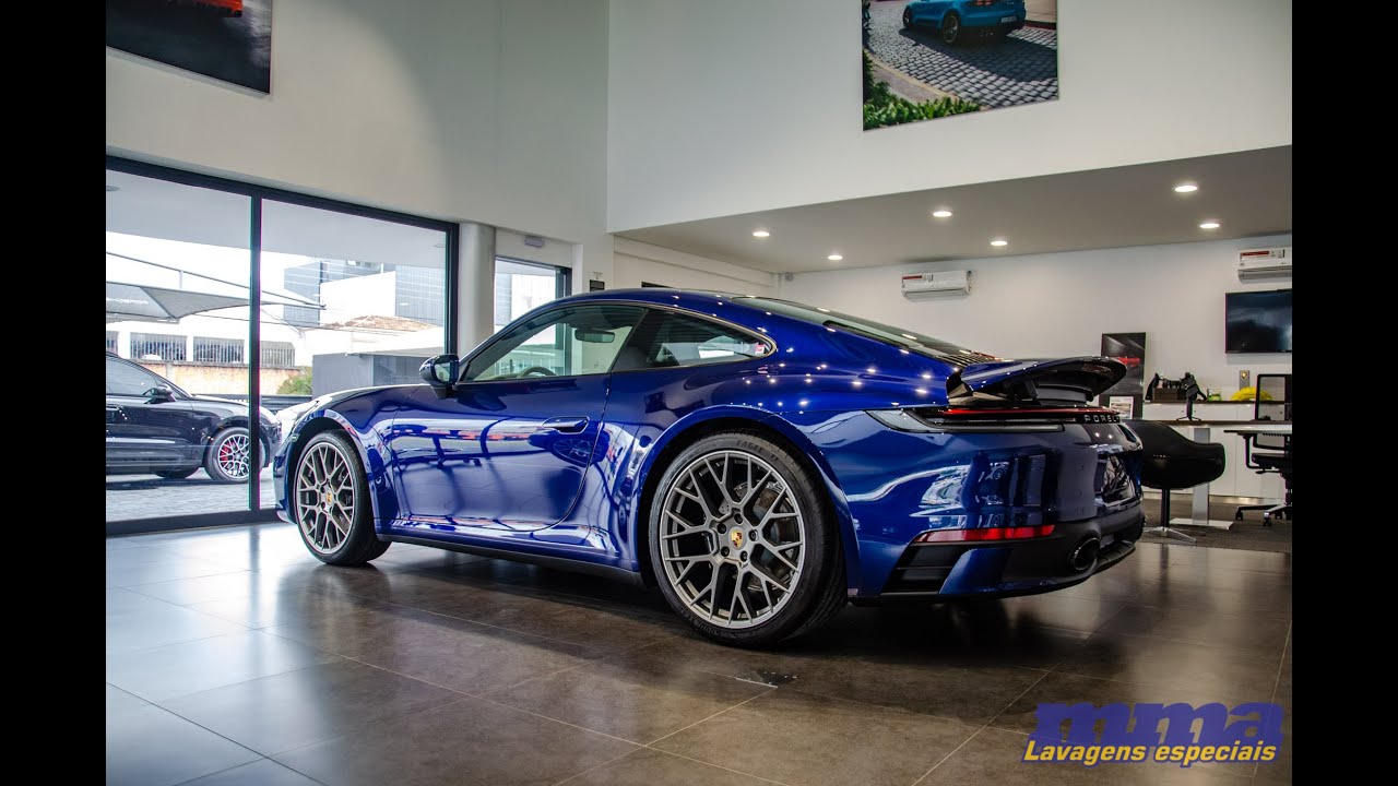 Porsche 911 Carrera 992 Gentian Blue - Full Detail + Proteção Ceramic Pro | MMA Lavagens Especiais