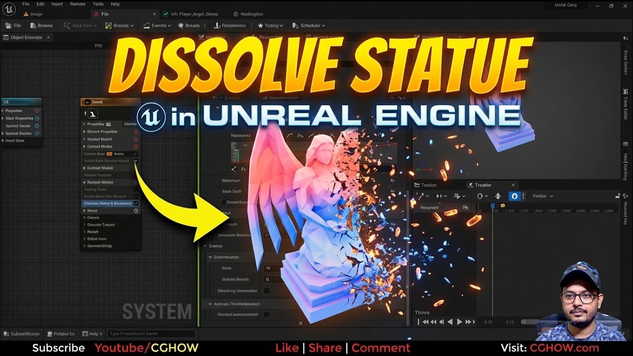 Растворение статуи в Unreal Engine