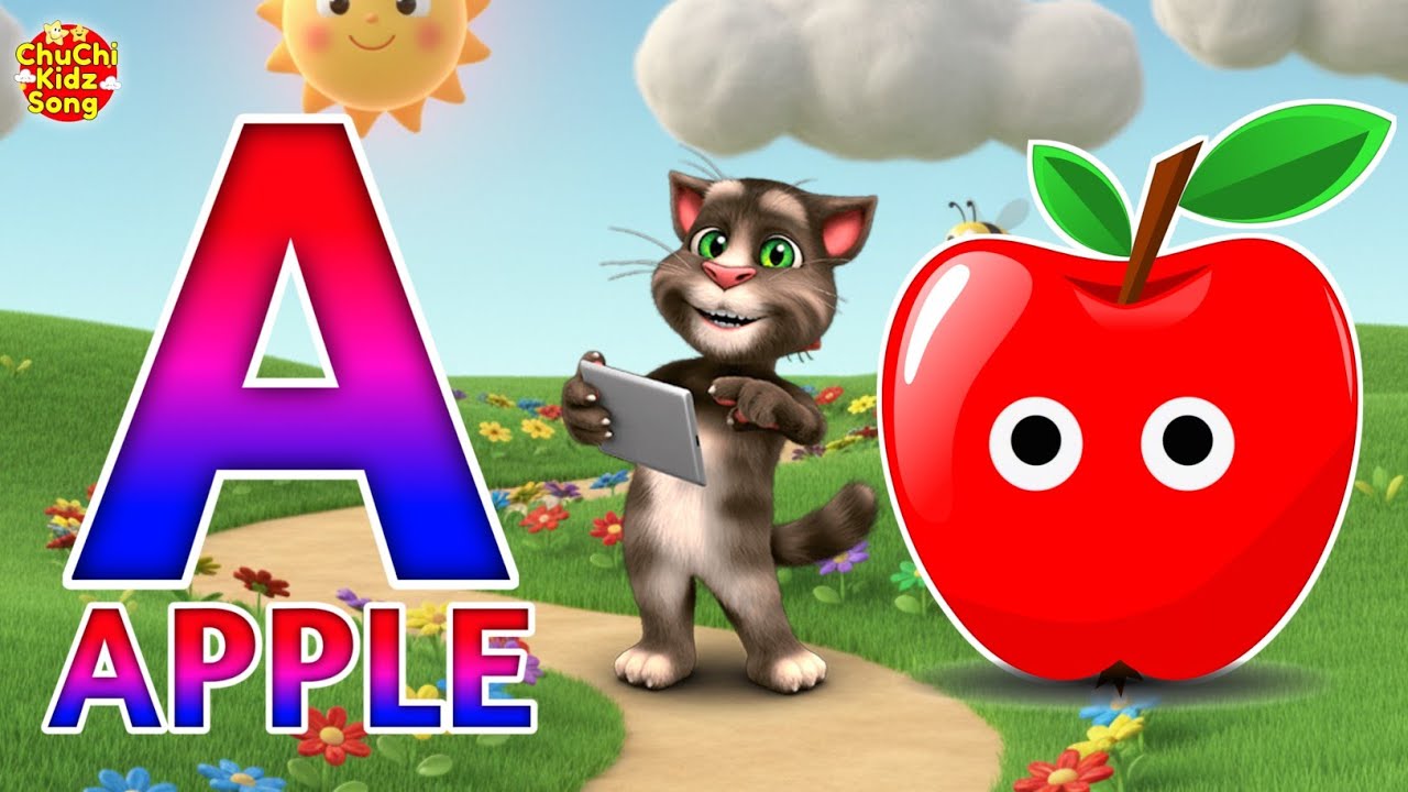 Песенка про алфавит (ABC) для малышей - обучающее видео, буква А для яблока 🍎, детская песенка, п...