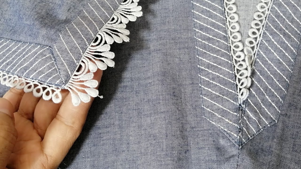 Chalk damn polyester thread with milky lace cutting stitching ideas #2022