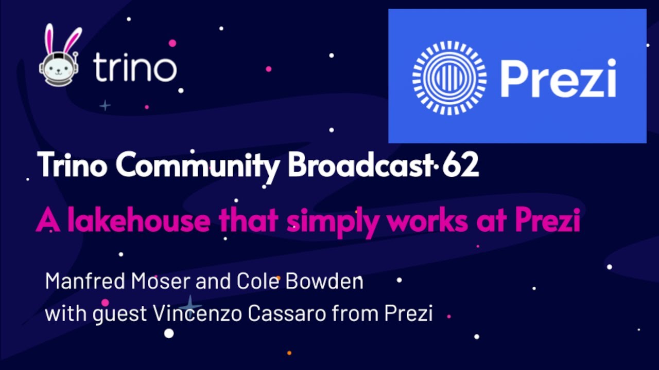 Trino Community Broadcast 62: A lakehouse that simply works at Prezi