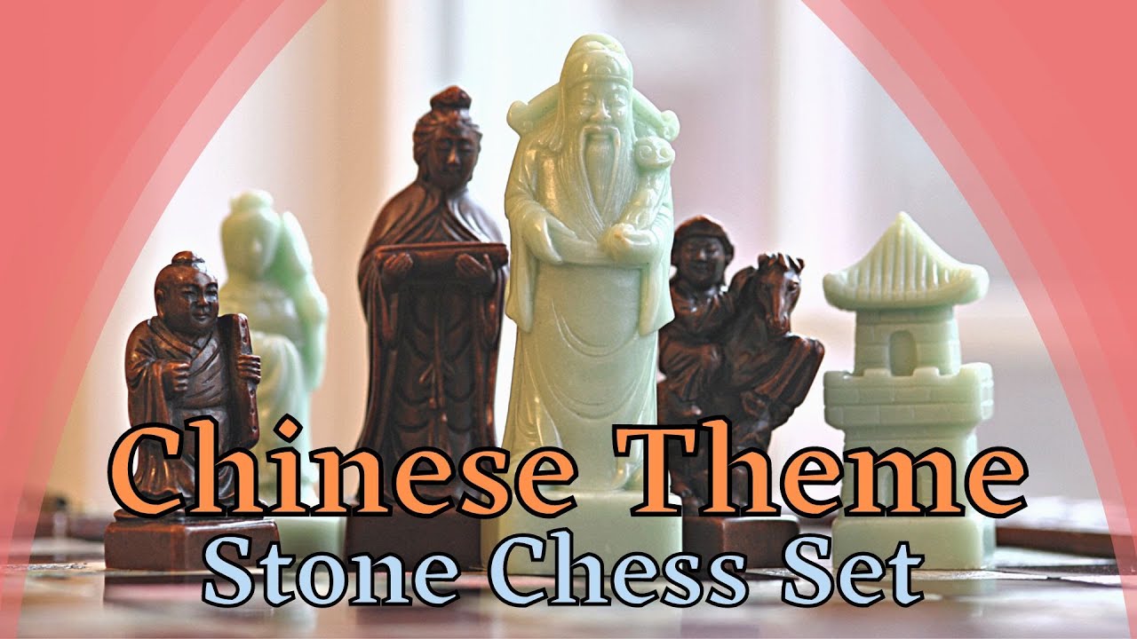 Unique Vintage Chinese Theme Stone Chess Set - Very Cool Chess Set!