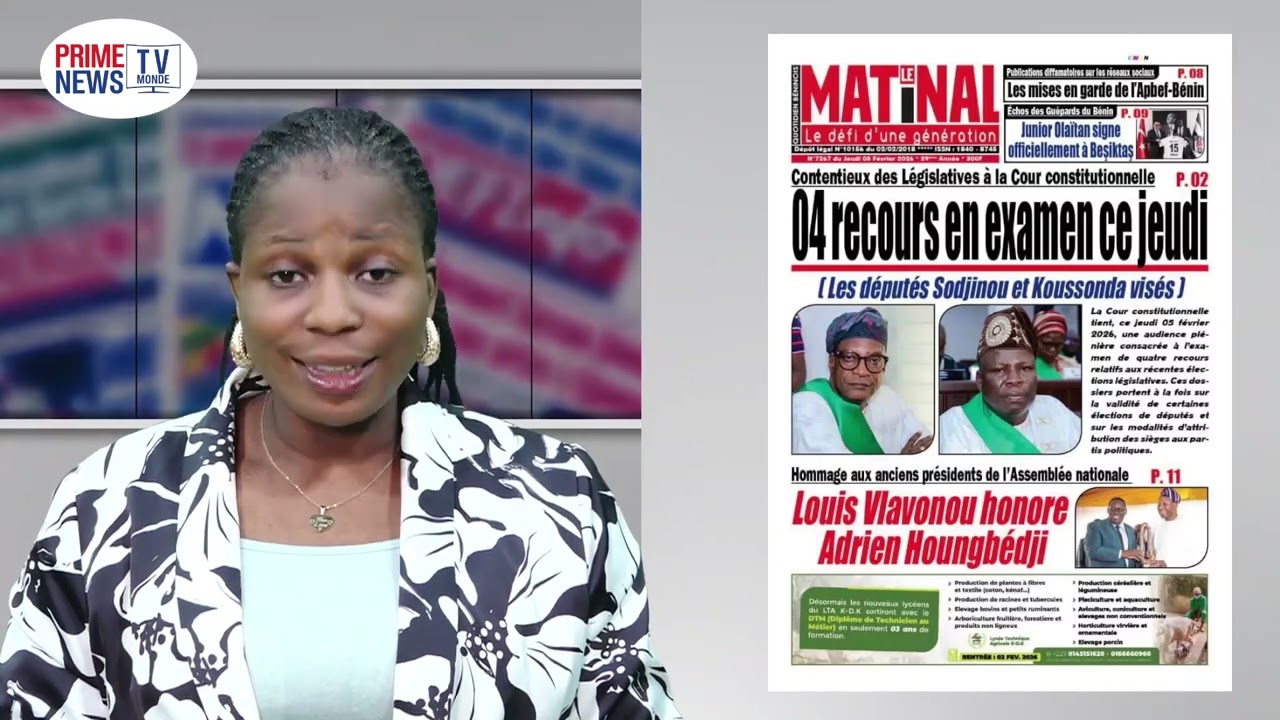 UNE DES JOURNAUX DU 05 FÉVRIER 2026