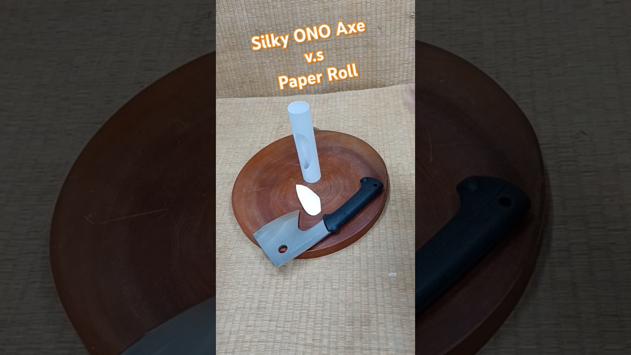 Silky ONO Axe v.s Paper Roll 喜樂手斧挖切紙卷 #knifesharpening #axe #hatchets #silky #japan #磨刀 #斧頭 #日本刀