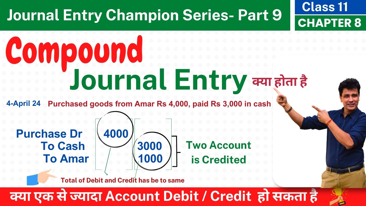 Compound Journal Entry | Rules of Debit & Credit | Journal Entries Accounting | Chapter8 | Part9