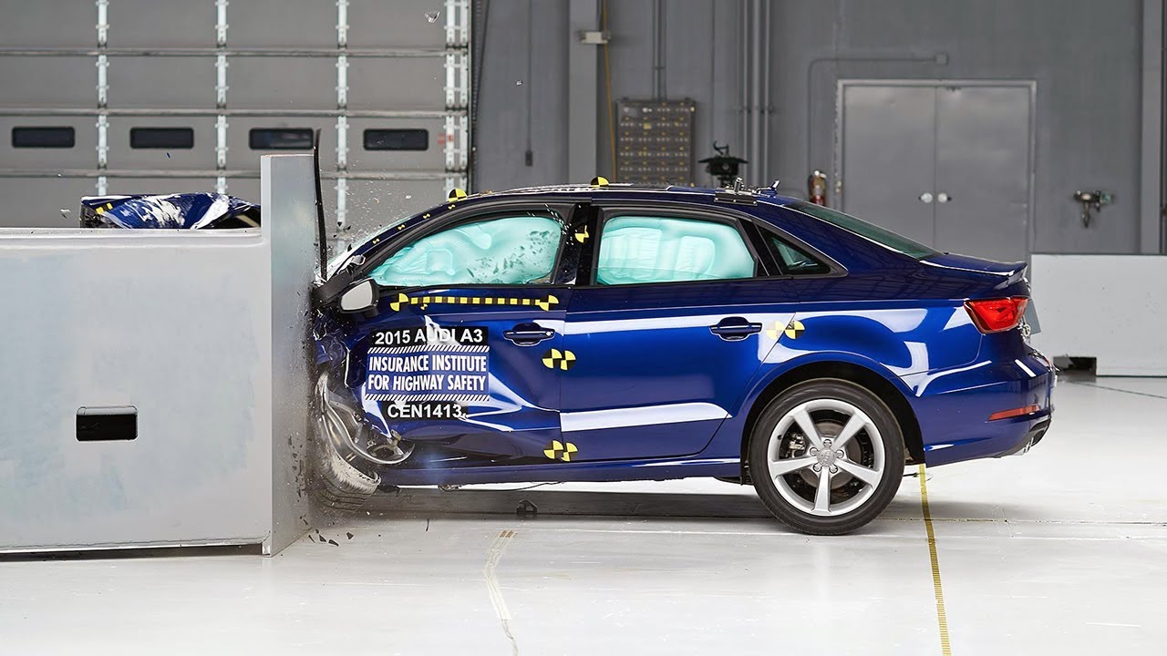 2015 Audi A3 driver-side small overlap IIHS crash test