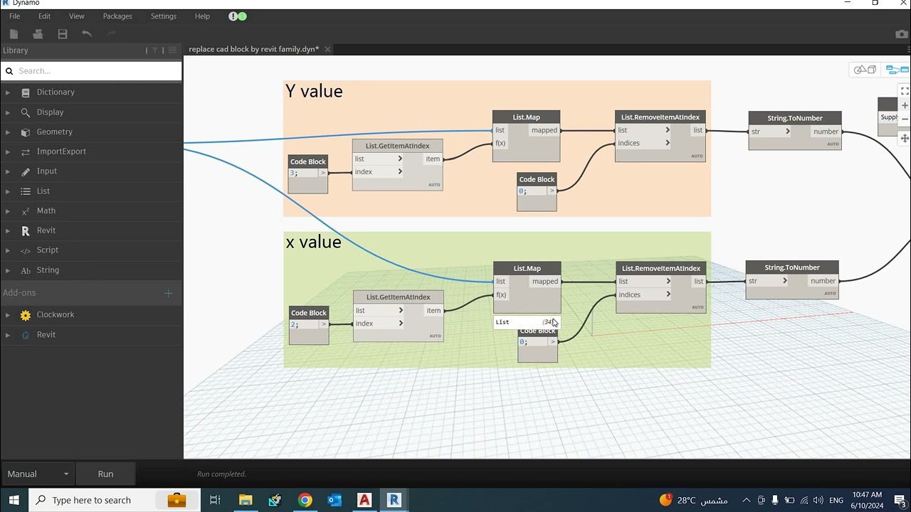 replace cad block to family revit by dynamo