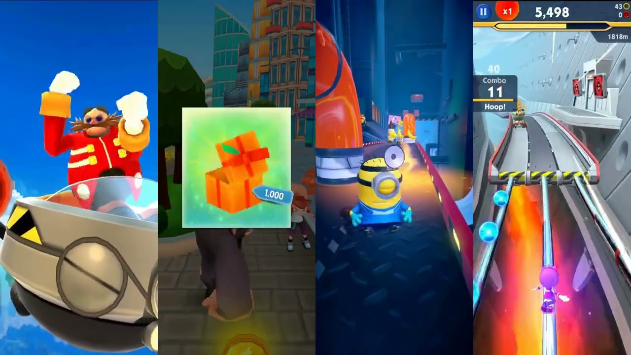 SonicDash vs  Bus Rush vs Minion Rush vs Sonic Boom