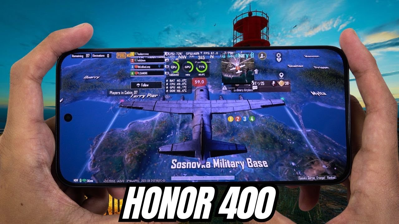 Honor 400 test game PUBG Mobile | Snapdragon 7 Gen 3