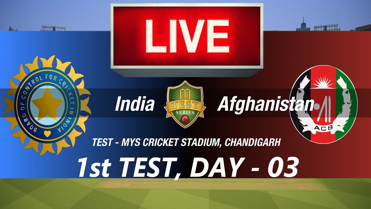 🛑1st TEST LIVE- INDIA vs AFGHANISTAN DAY-3🛑IND vs AFG🛑CRICKET 26 GAMEPLAY🛑LIVE MATCH STREAMING🏏