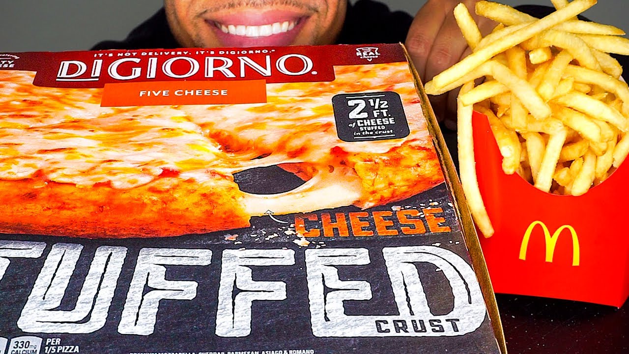 ASMR DiGIORNO PIZZA MUKBANG | EATING MCDONALD'S FRIES | TALKING JERRY *BIG BITES*