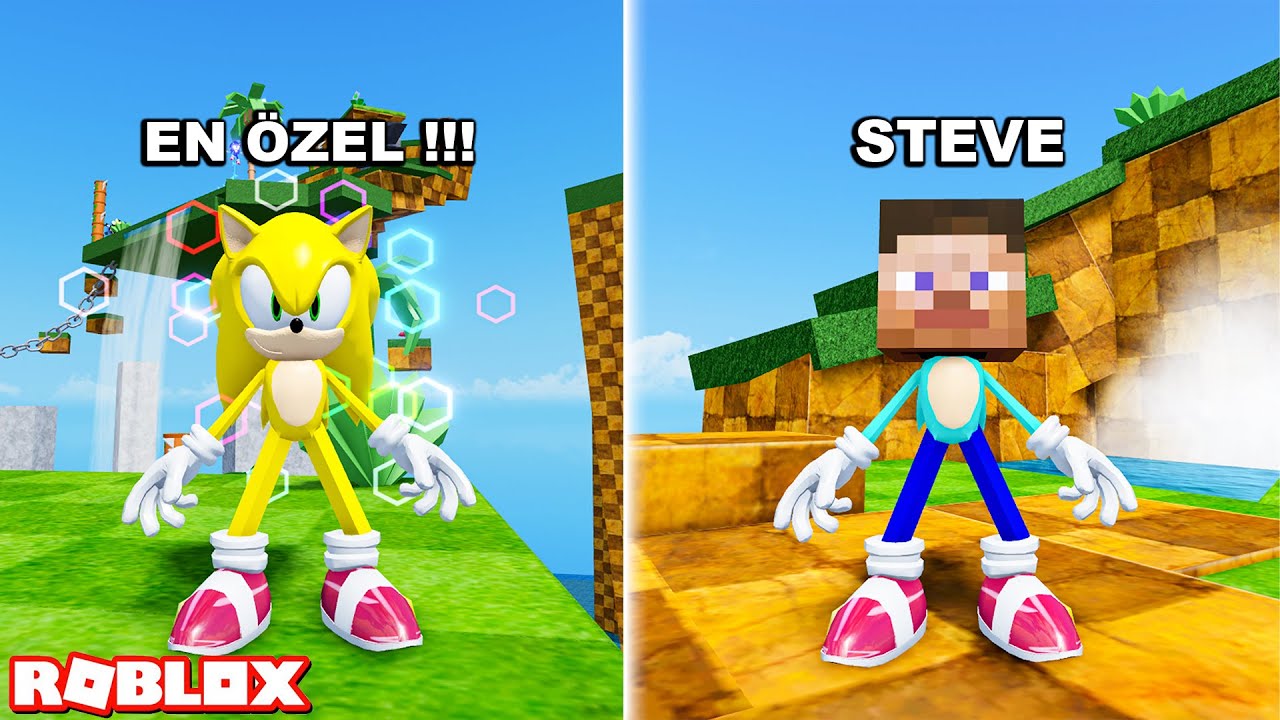 Gökkuşağı ve Steve Sonic Buldum!! Sonic Bul - Panda ile Roblox Find The Sonic Morphs