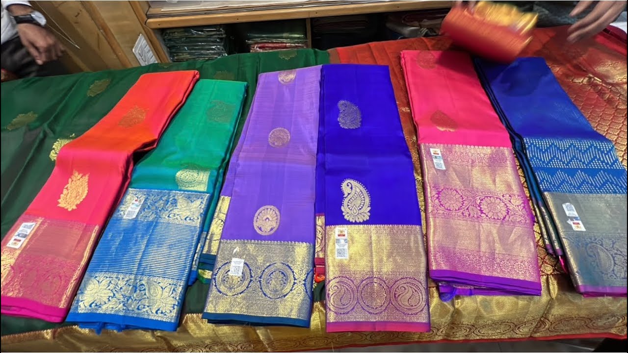 Chickpet Bangalore wholesale silk sarees||Single saree courier available