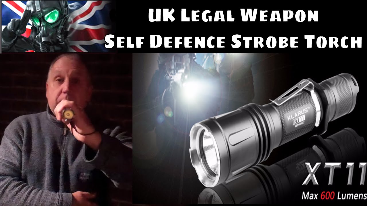 LEGAL SELF DEFENCE WEAPONS UK - KLARUS XT11 TORCH - STROBE LIGHT TEST -