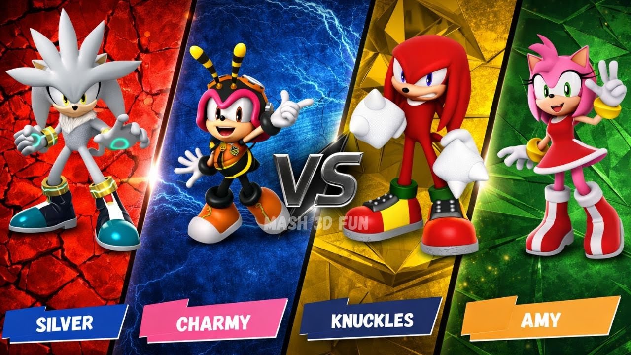 TOP  Sonic Dash Characters | which Is BEST? 🏆 | Linebacker Silver  🆚 Charmy 🆚  knuckles🆚 Amy sonic
