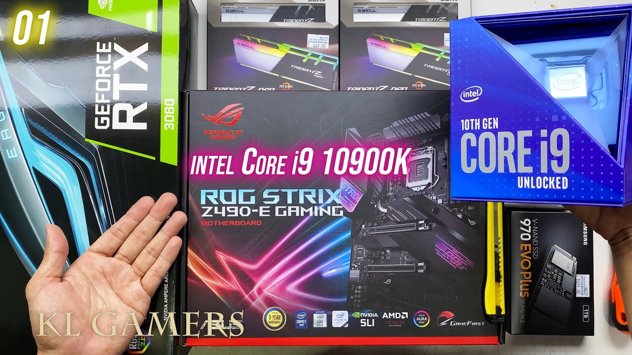intel Core i9 10900K ASUS ROG STRIX Z490-E GAMING RTX 3080 EAGLE ML360R RGB Gaming PC Build Part 1