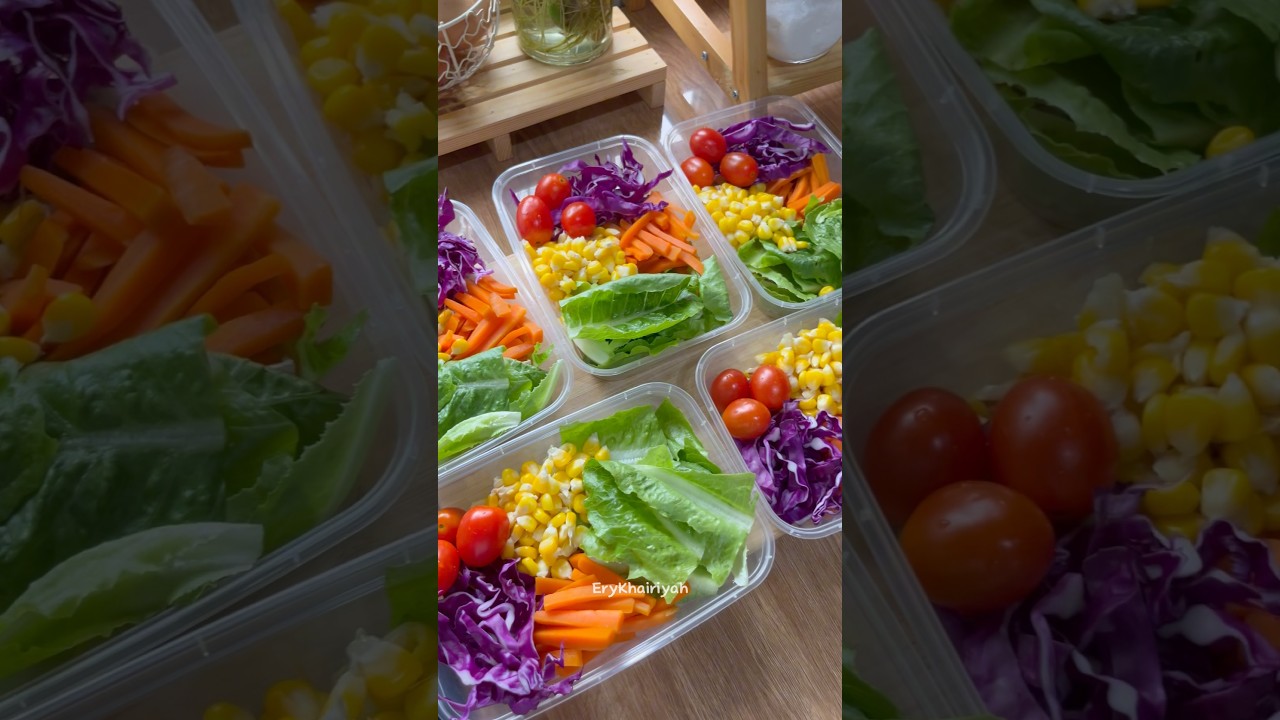 Bikin Salad Sayur Untuk Stok Mingguan #mealprep #saladsayur #resepsalad #mealplan #realfood