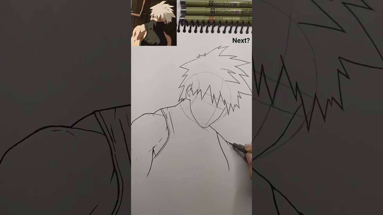 how to draw kakashi #kakashi #kakashihatake #narutoshippuden #naruto #viralvideo #shorts #anime #art