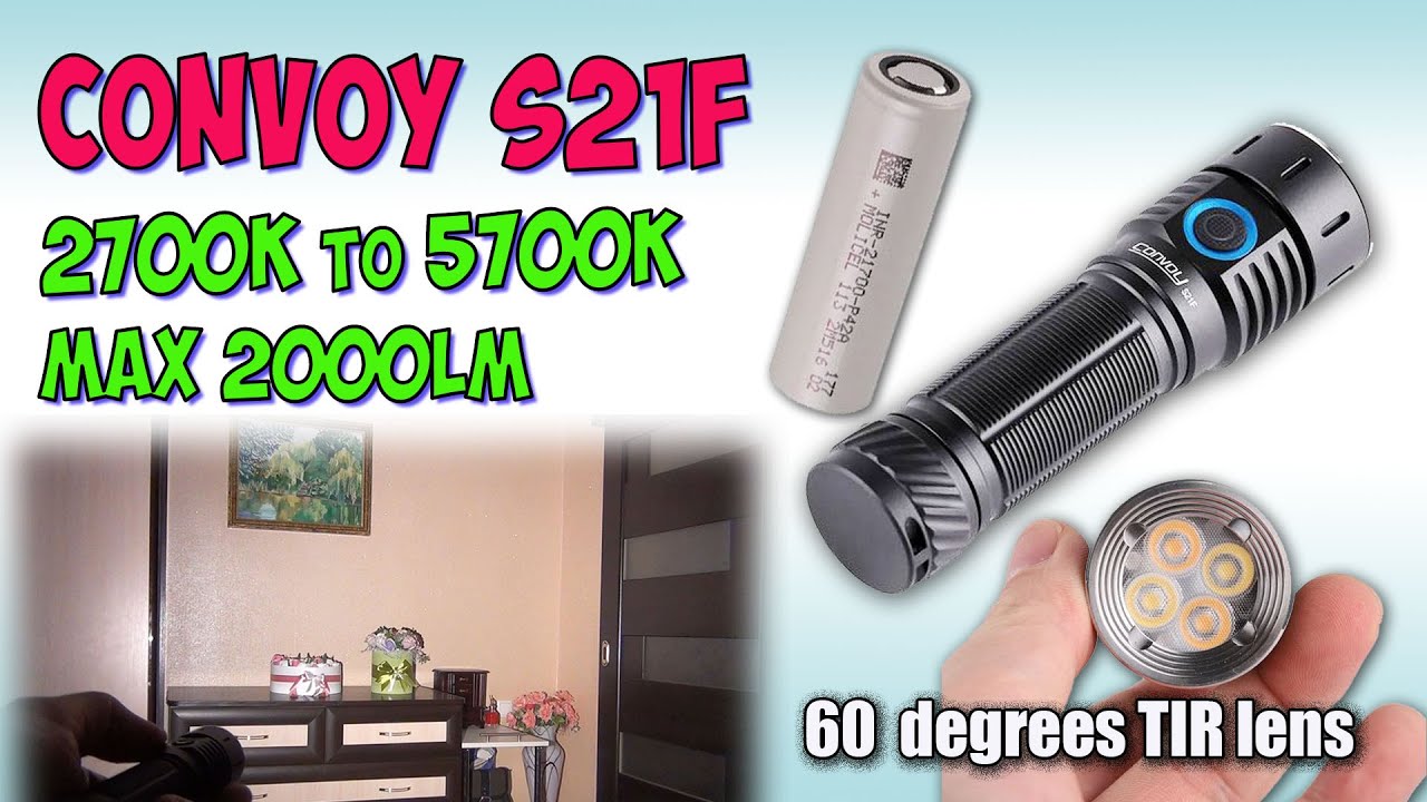 Convoy S21F 2700K to 5700K ♦ Полный обзор, замеры, ночные тесты. Night Tests. Full  review.