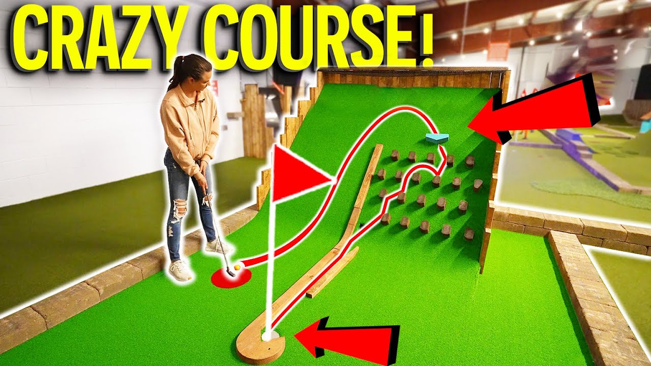 Insane ONE OF A KIND Homemade Mini Golf Course! - CRAZY Course!