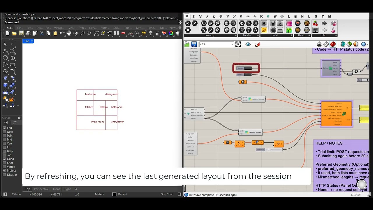 Integrate Termite with Grasshopper- Step 1: Sync a Termite session with Grasshopper