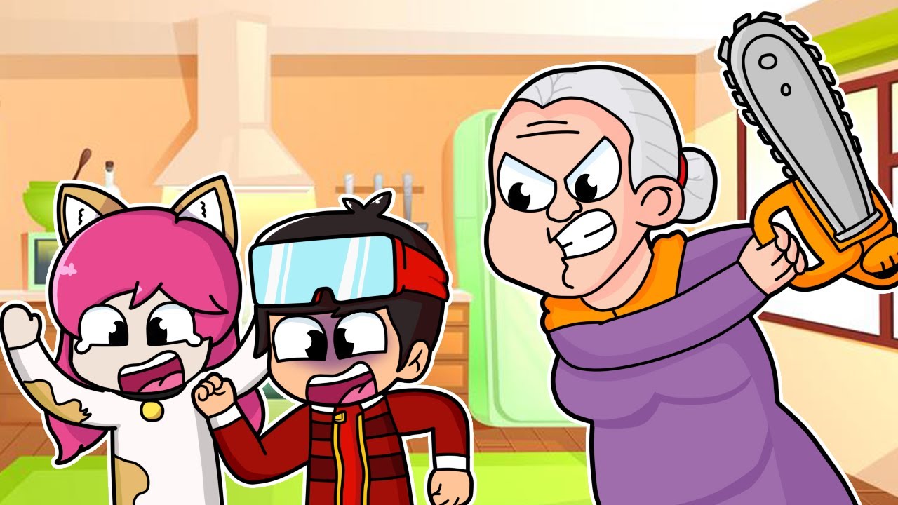 NINGUÉM ESCAPA DA VOVÓ MALVADA - MINGUADO E LUA 99 BEBÊ 😂🤣 GRANNY SIMULATOR