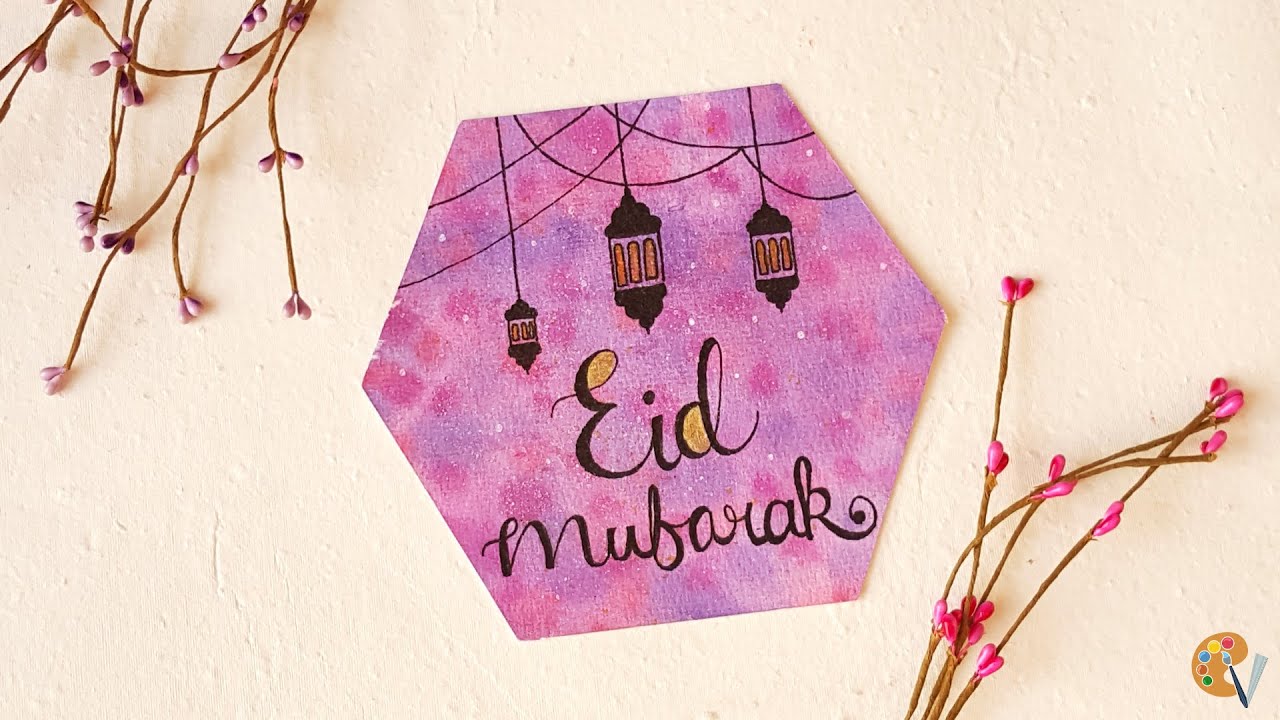 Eid Mubarak | Ramadan Mubarak Watercolor Painting | Step By Step Tutorial | CRAFTING WITH VINI