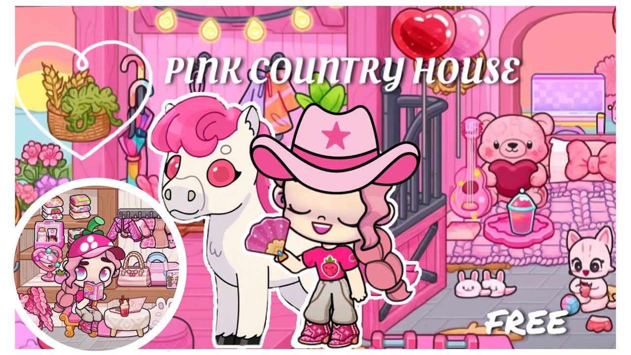 ALL FREE PINK COUNTRY HOUSE IDEA/ NEW UPDATE/ PAZU/HOUSE BUILT/ TOUR