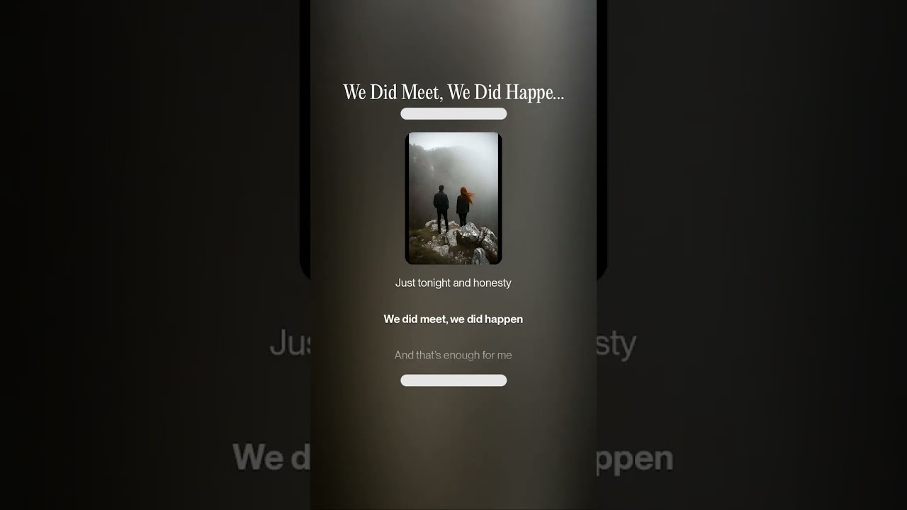 We Did Meet, We Did Happen