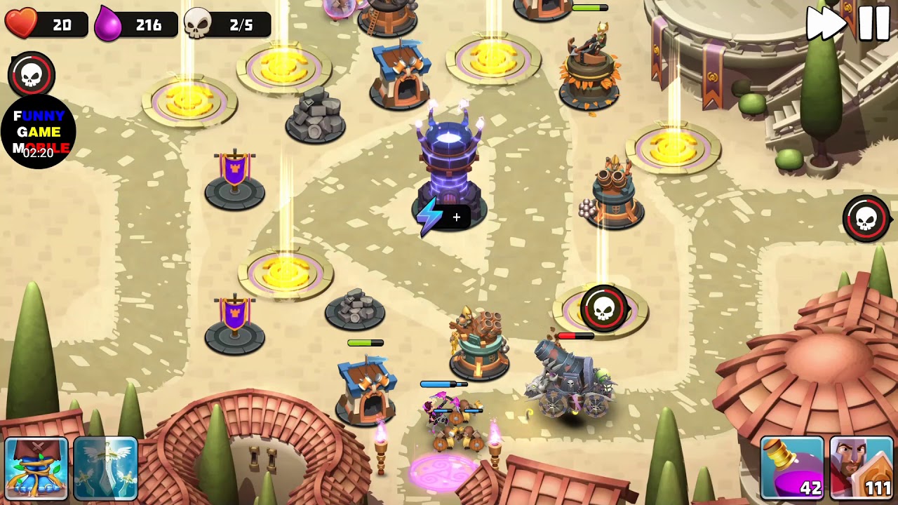 FGMobile - Castle Creeps TD: Chapter 44 - Level 173 - Town Hall Square ( Without Sentinel )
